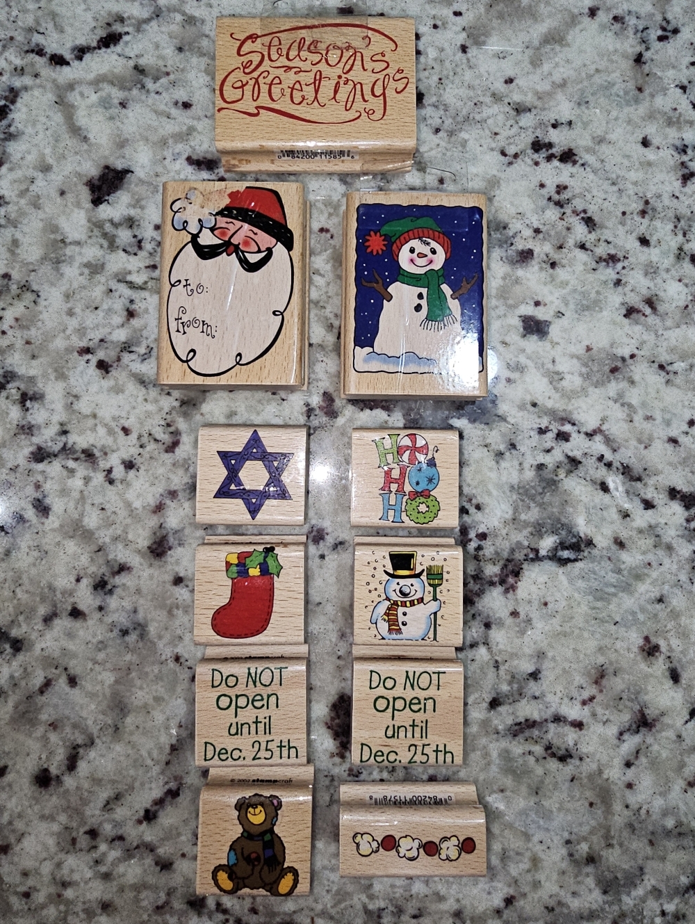 Christmas Holiday Rubber Stamps Lot Of 11 2002 Stampcraft New